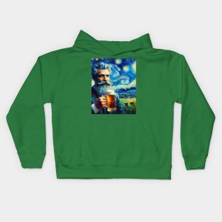 Irish Man at Starry Night Kids Hoodie